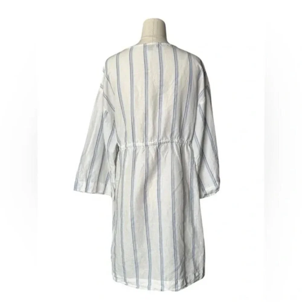 J. CREW - V-neck linen-cotton tunic dress in stripe in S
